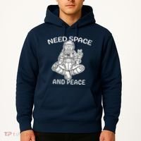 Astronaut Skeleton Need Space And Peace Hoodie thumb 2