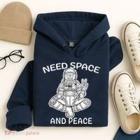 Astronaut Skeleton Need Space And Peace Hoodie thumb 4