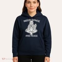 Astronaut Skeleton Need Space And Peace Hoodie thumb 5