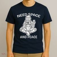 Astronaut Skeleton Need Space And Peace T-Shirt thumb 3