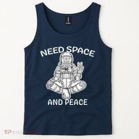 Astronaut Skeleton Need Space And Peace Tank Top thumb 2