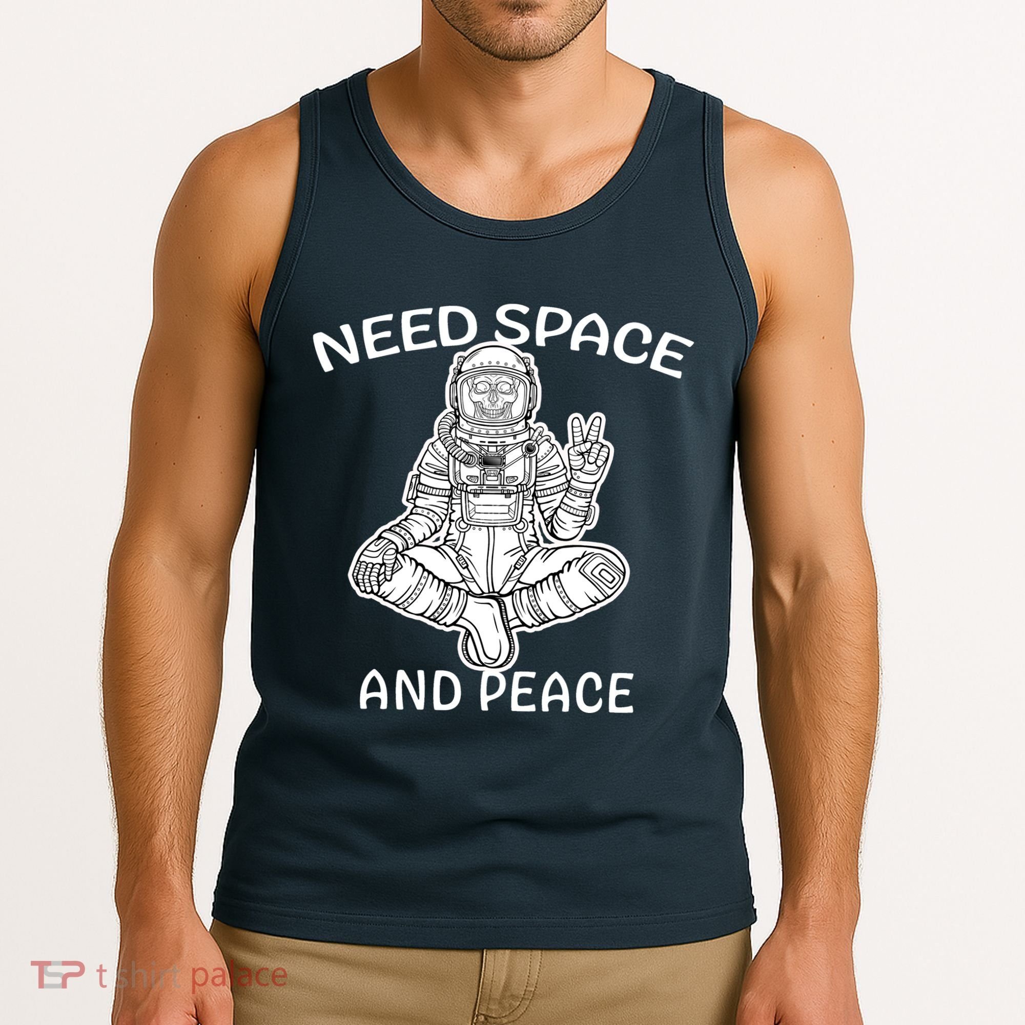 Astronaut Skeleton Need Space And Peace Tank Top