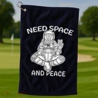 Astronaut Skeleton Need Space And Peace Golf Towel thumb 1