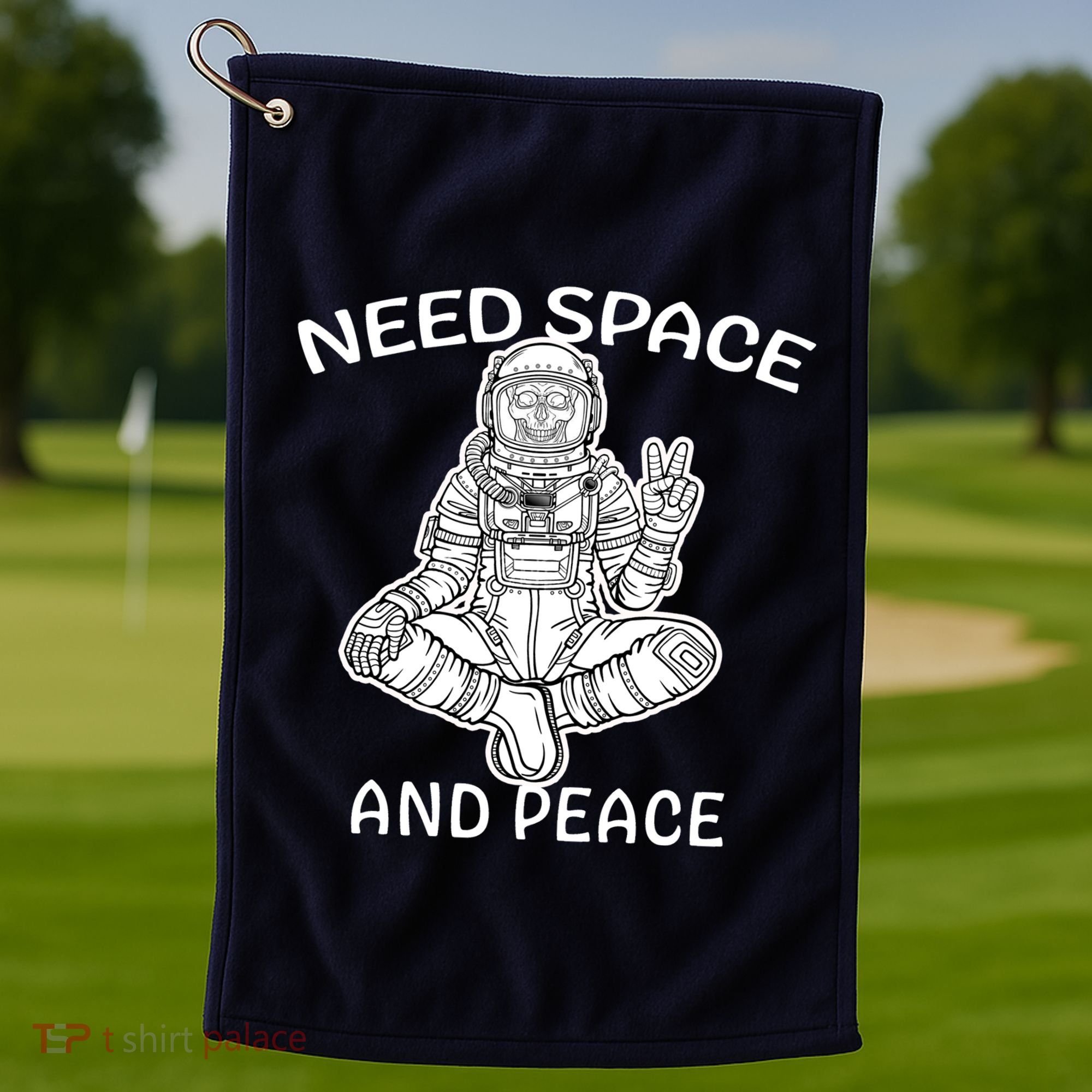 Astronaut Skeleton Need Space And Peace Golf Towel