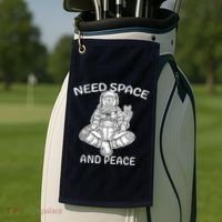 Astronaut Skeleton Need Space And Peace Golf Towel thumb 2
