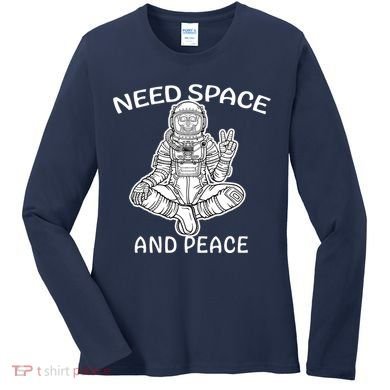Astronaut Skeleton Need Space And Peace Women's Long Sleeve Shirt