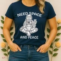 Astronaut Skeleton Need Space And Peace Women's T-Shirt thumb 2