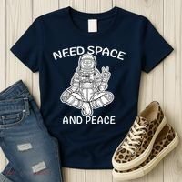 Astronaut Skeleton Need Space And Peace Women's T-Shirt thumb 3
