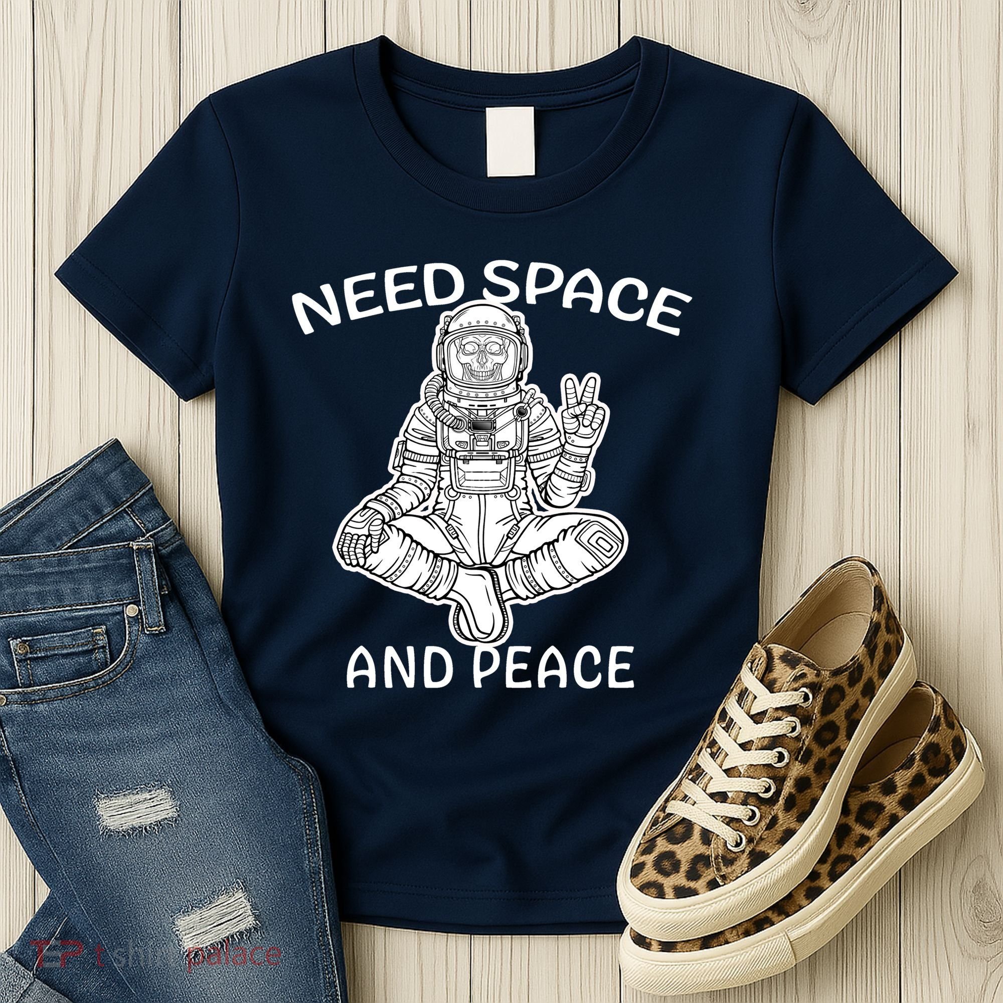 Astronaut Skeleton Need Space And Peace Women's T-Shirt