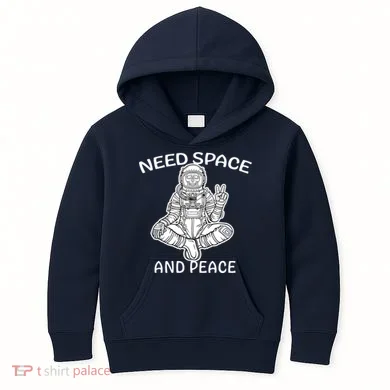 Astronaut Skeleton Need Space And Peace Kids Hoodie