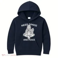 Astronaut Skeleton Need Space And Peace Kids Hoodie thumb 0