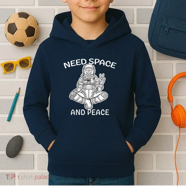 Astronaut Skeleton Need Space And Peace Kids Hoodie