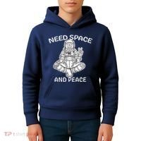 Astronaut Skeleton Need Space And Peace Kids Hoodie thumb 4