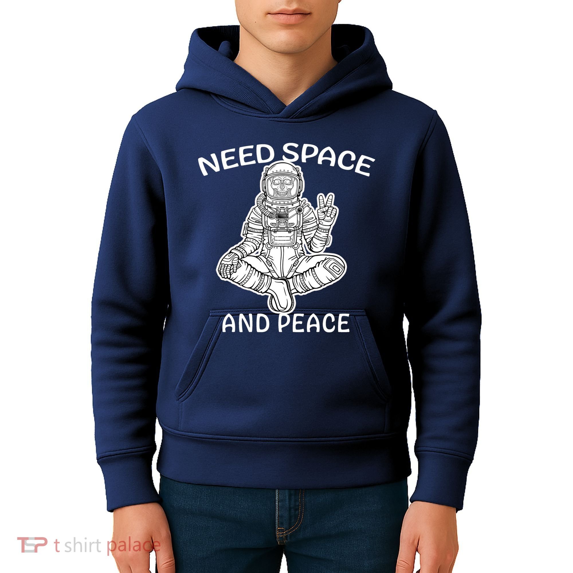 Astronaut Skeleton Need Space And Peace Kids Hoodie