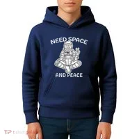 Astronaut Skeleton Need Space And Peace Kids Hoodie thumb 4