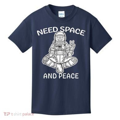 Astronaut Skeleton Need Space And Peace Kids T-Shirt
