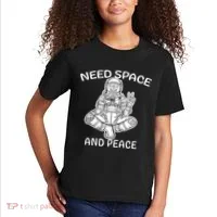 Astronaut Skeleton Need Space And Peace Kids T-Shirt thumb 2