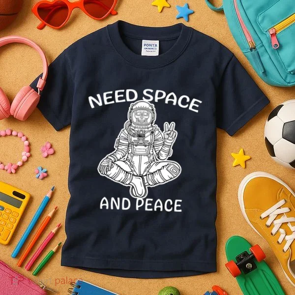 Astronaut Skeleton Need Space And Peace Kids T-Shirt