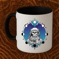 Astronaut Skeleton Star Sky Moon Phases Coffee Mug thumb 2