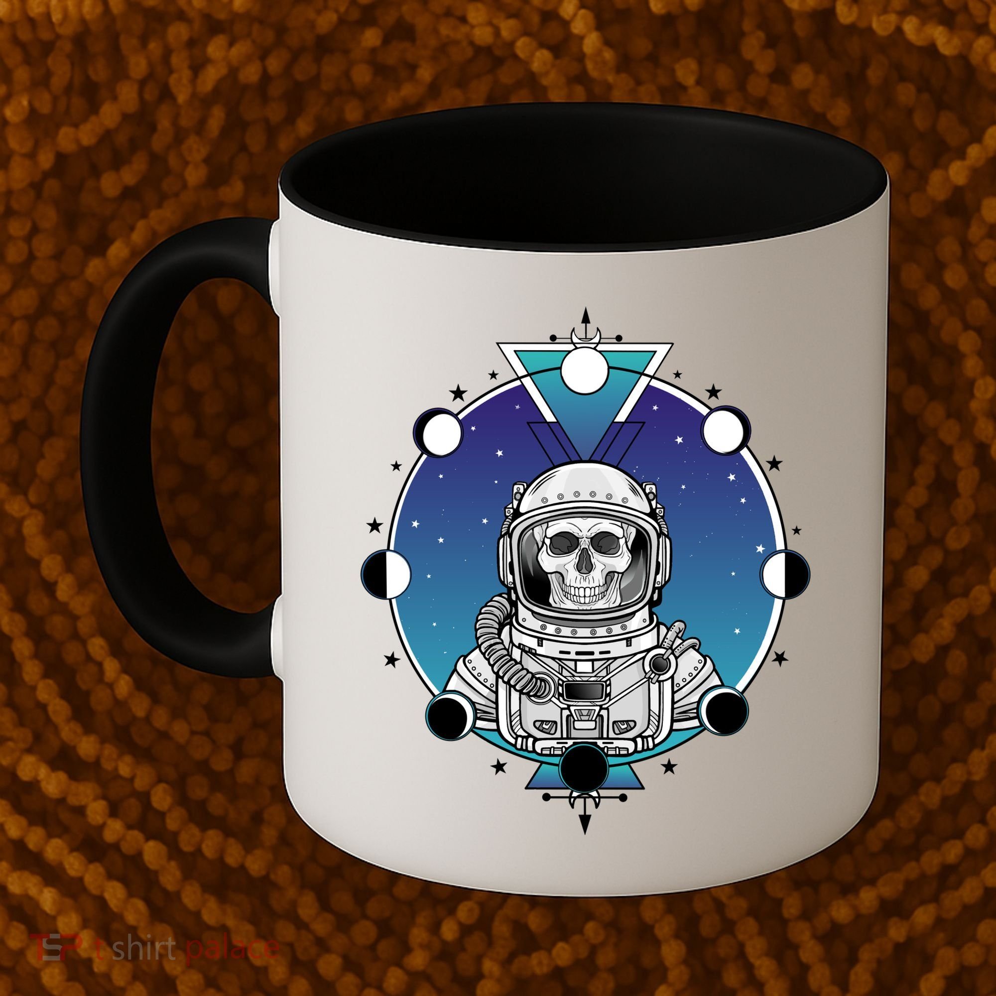 Astronaut Skeleton Star Sky Moon Phases Coffee Mug