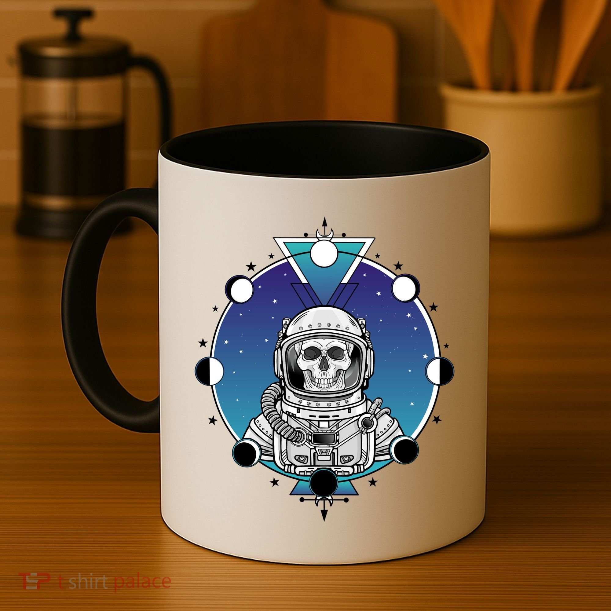 Astronaut Skeleton Star Sky Moon Phases Coffee Mug