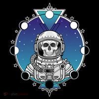Astronaut Skeleton Star Sky Moon Phases Ornament thumb 1
