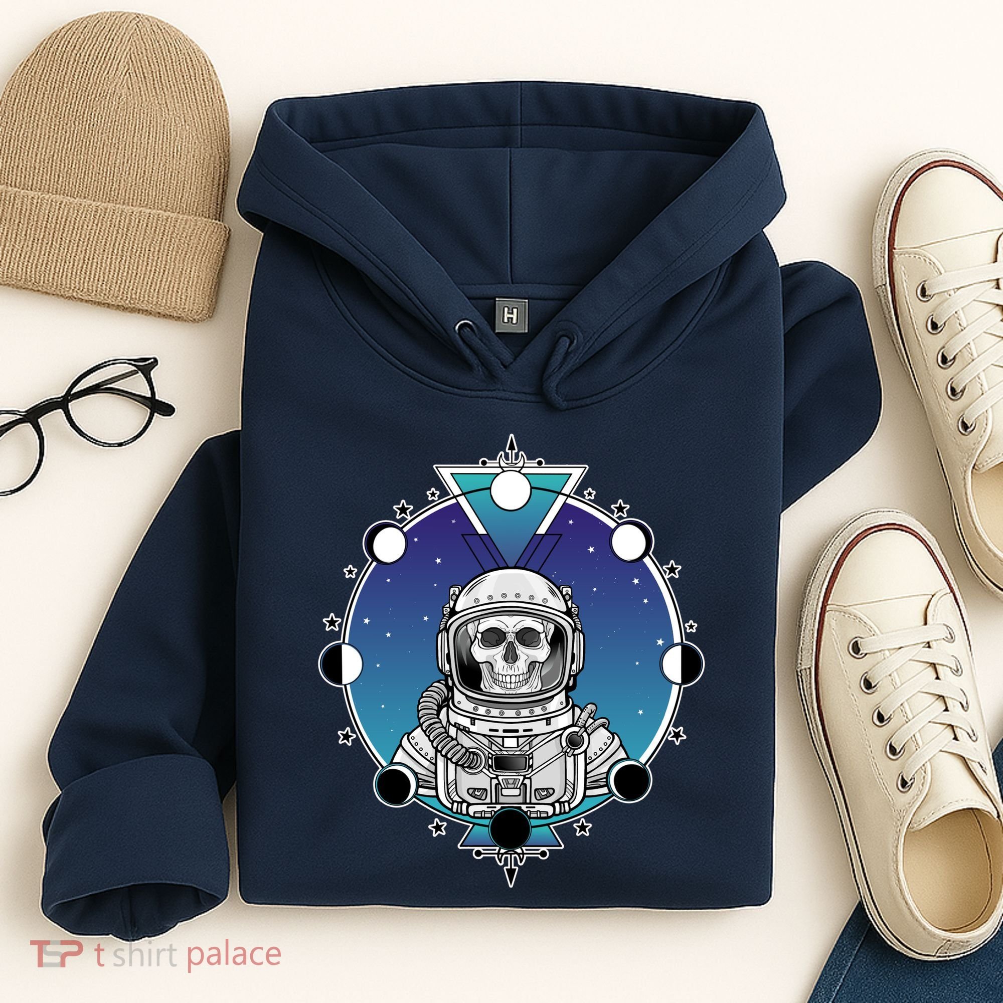 Astronaut Skeleton Star Sky Moon Phases Hoodie