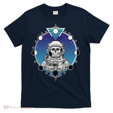 Astronaut Skeleton Star Sky Moon Phases T-Shirt