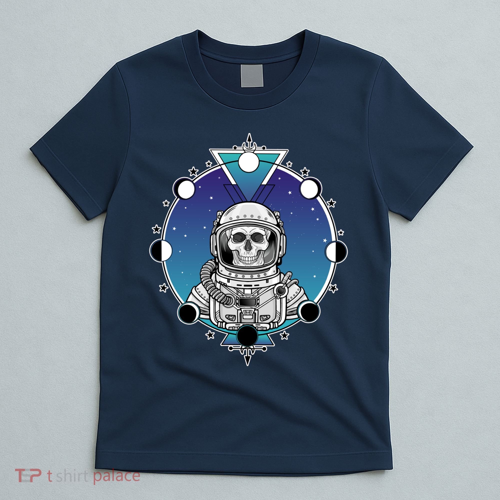 Astronaut Skeleton Star Sky Moon Phases T-Shirt