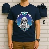Astronaut Skeleton Star Sky Moon Phases T-Shirt thumb 6