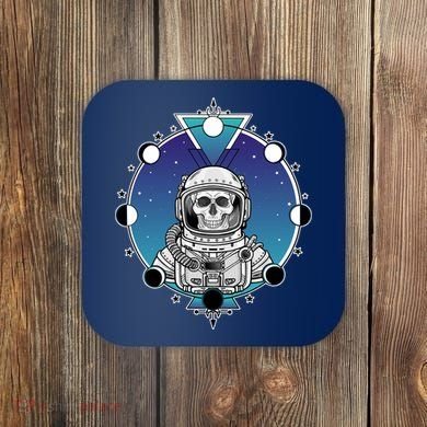 Astronaut Skeleton Star Sky Moon Phases Coaster