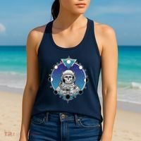 Astronaut Skeleton Star Sky Moon Phases Women's Tank Top thumb 2