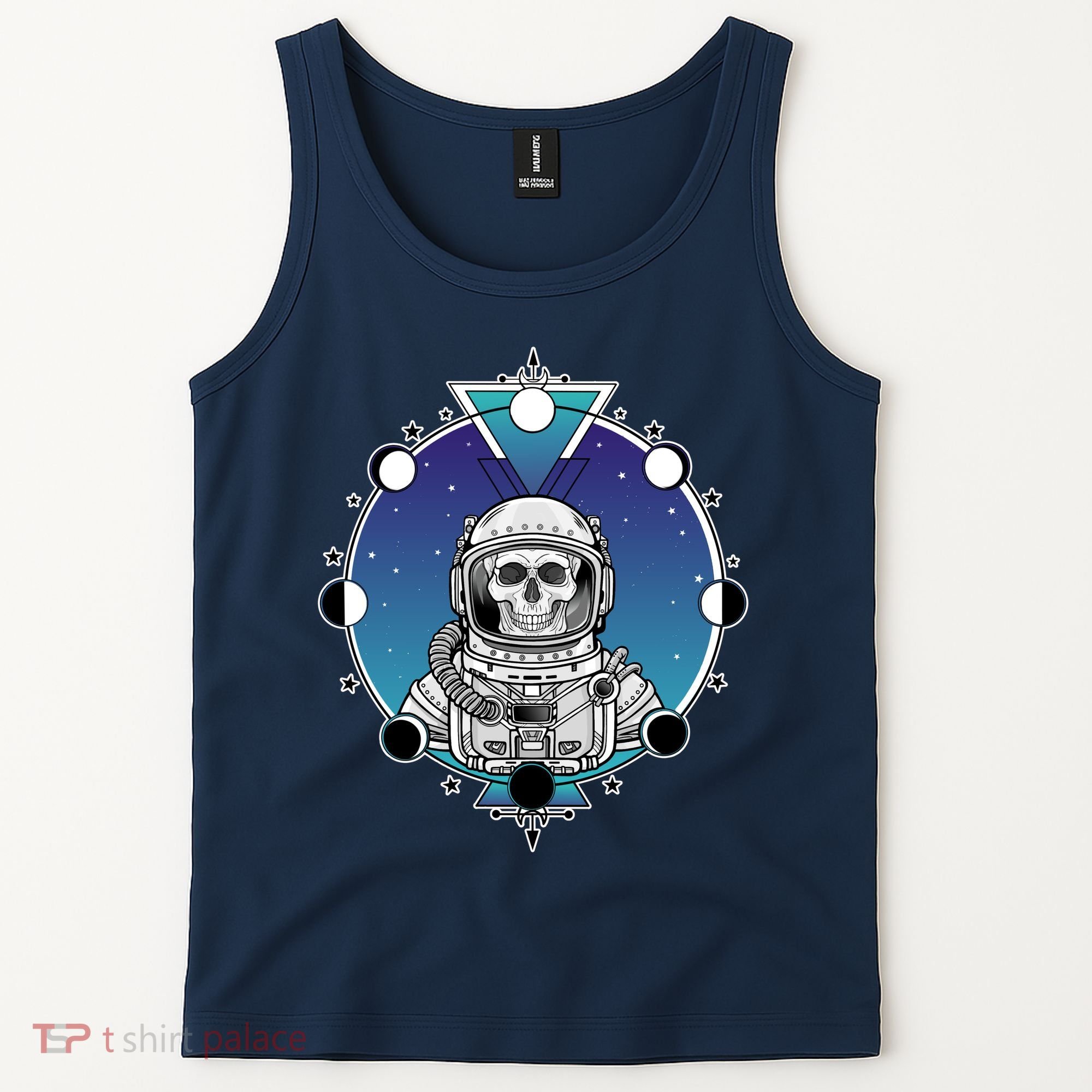 Astronaut Skeleton Star Sky Moon Phases Tank Top
