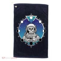 Astronaut Skeleton Star Sky Moon Phases Golf Towel thumb 0