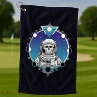 Astronaut Skeleton Star Sky Moon Phases Golf Towel thumb 1
