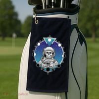 Astronaut Skeleton Star Sky Moon Phases Golf Towel thumb 2