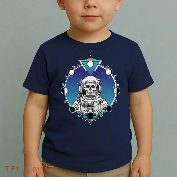Astronaut Skeleton Star Sky Moon Phases Toddler T-Shirt