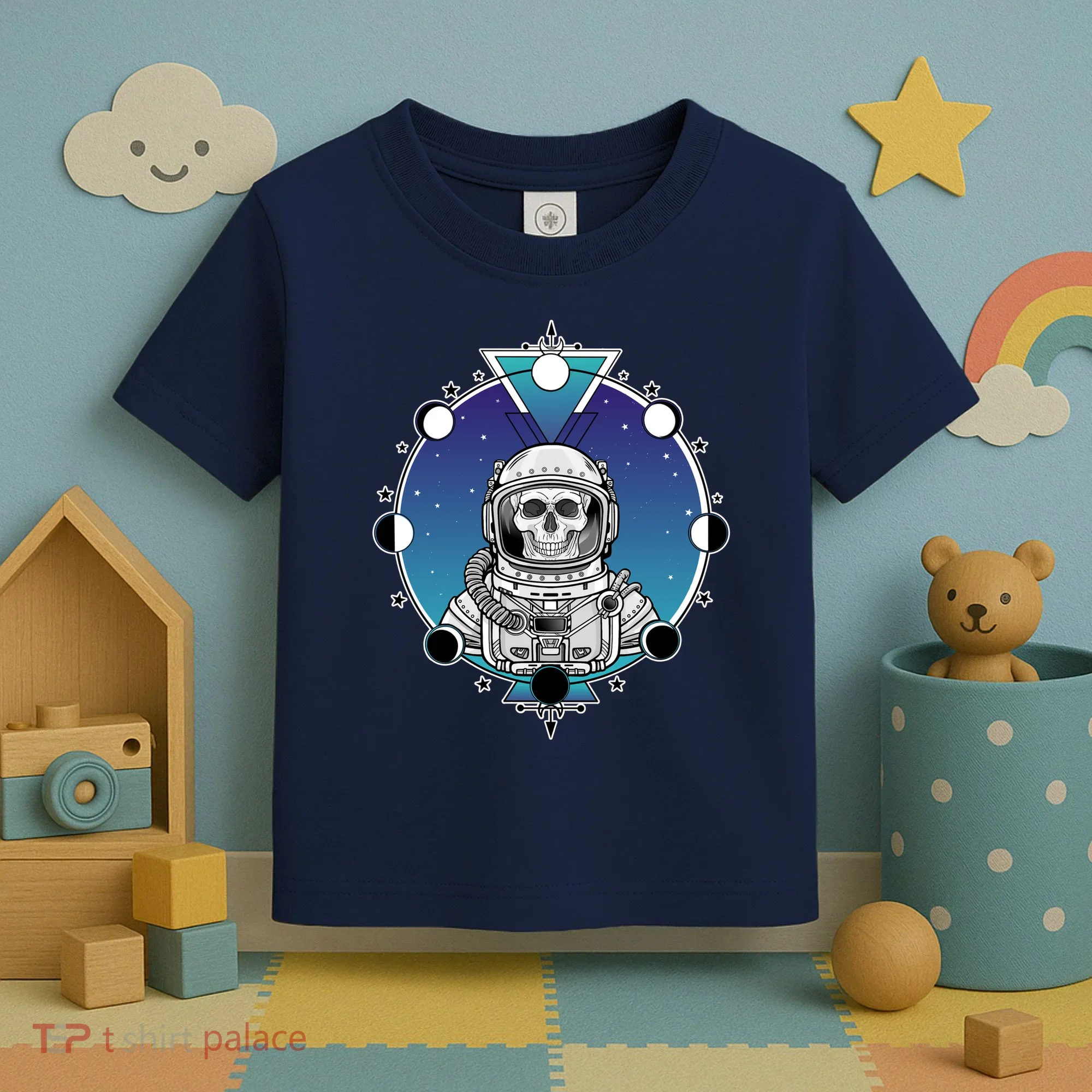 Astronaut Skeleton Star Sky Moon Phases Toddler T-Shirt