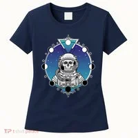Astronaut Skeleton Star Sky Moon Phases Women's T-Shirt thumb 0