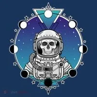 Astronaut Skeleton Star Sky Moon Phases Women's T-Shirt thumb 6