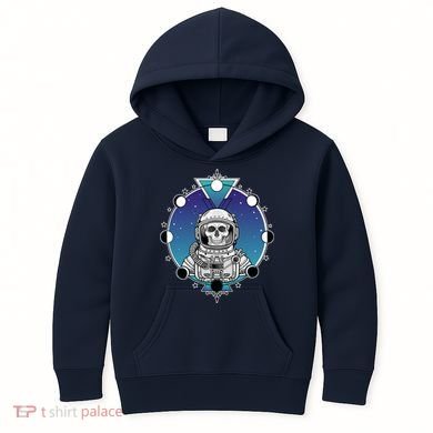 Astronaut Skeleton Star Sky Moon Phases Kids Hoodie