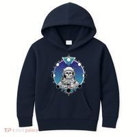 Astronaut Skeleton Star Sky Moon Phases Kids Hoodie thumb 0