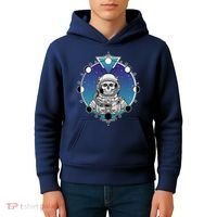 Astronaut Skeleton Star Sky Moon Phases Kids Hoodie thumb 4