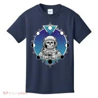 Astronaut Skeleton Star Sky Moon Phases Kids T-Shirt thumb 0