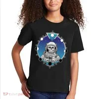 Astronaut Skeleton Star Sky Moon Phases Kids T-Shirt thumb 2