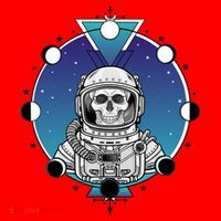 Astronaut Skeleton Star Sky Moon Phases Santa Hat thumb 1