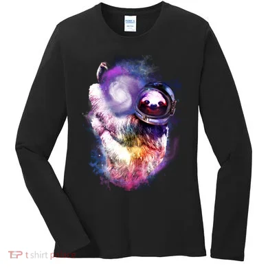Astronaut Sloth Hanging In Space Women's Long Sleeve Shirt