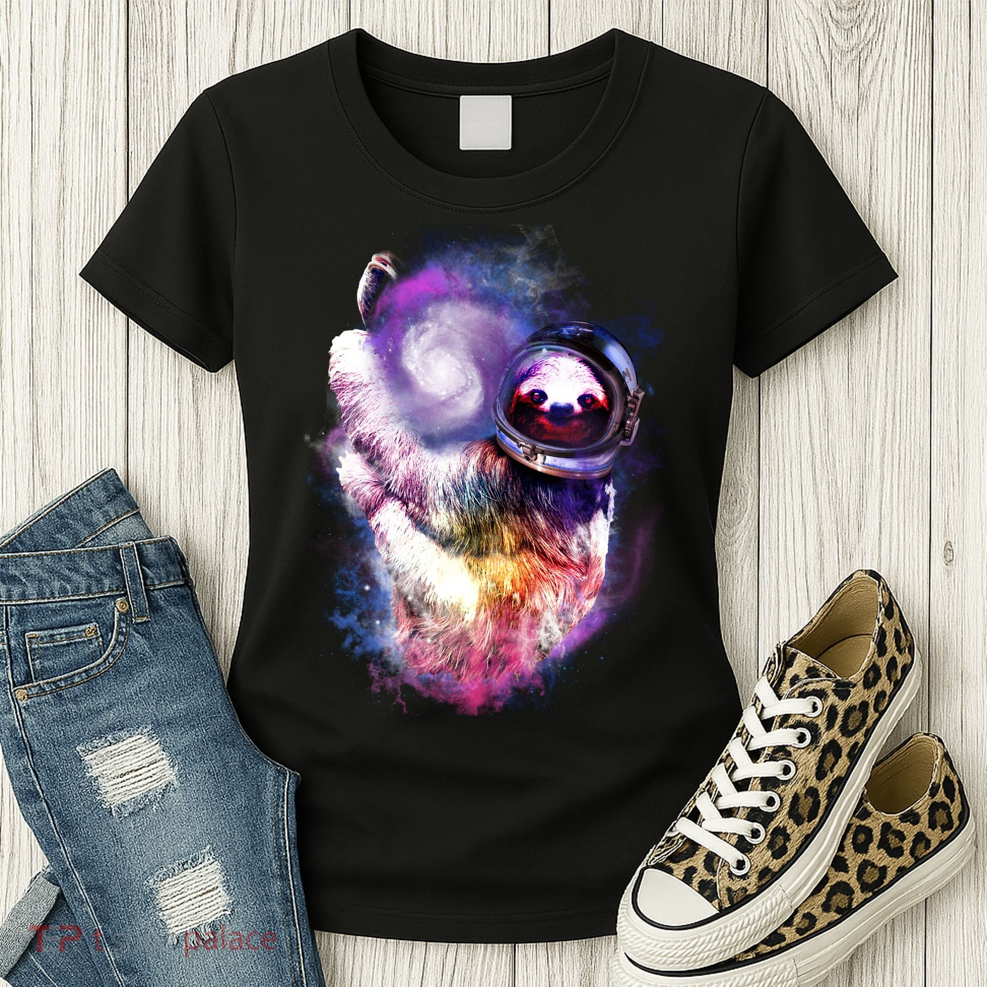 Astronaut Sloth Hanging In Space Women's T-Shirt