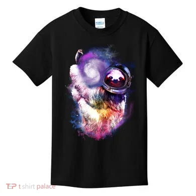 Astronaut Sloth Hanging In Space Kids T-Shirt