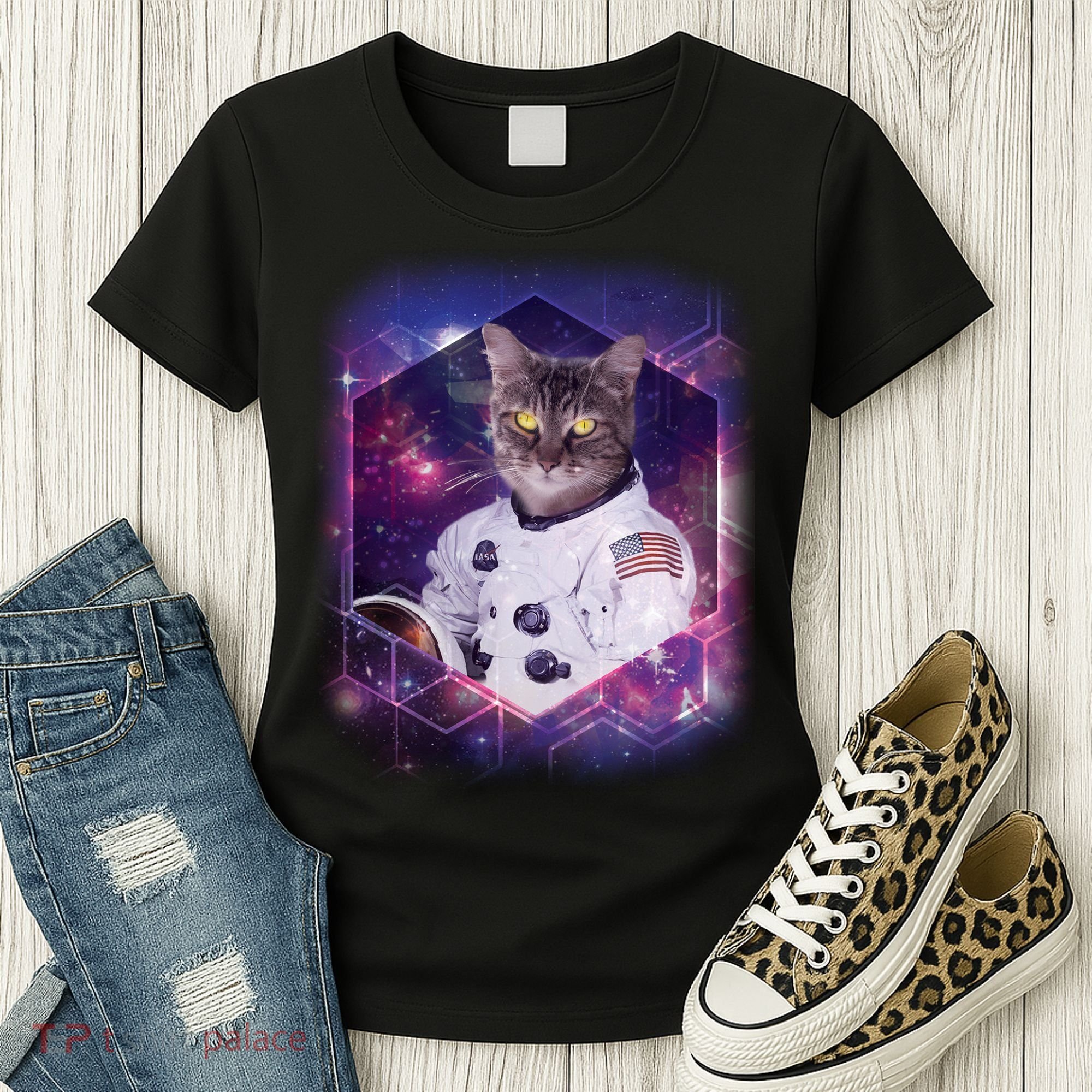 Astronaut Space Cat1 Women's T-Shirt
